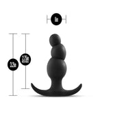 Anal Adventures Platinum Stacked Silicone Anal Plug Black Prostate Tools